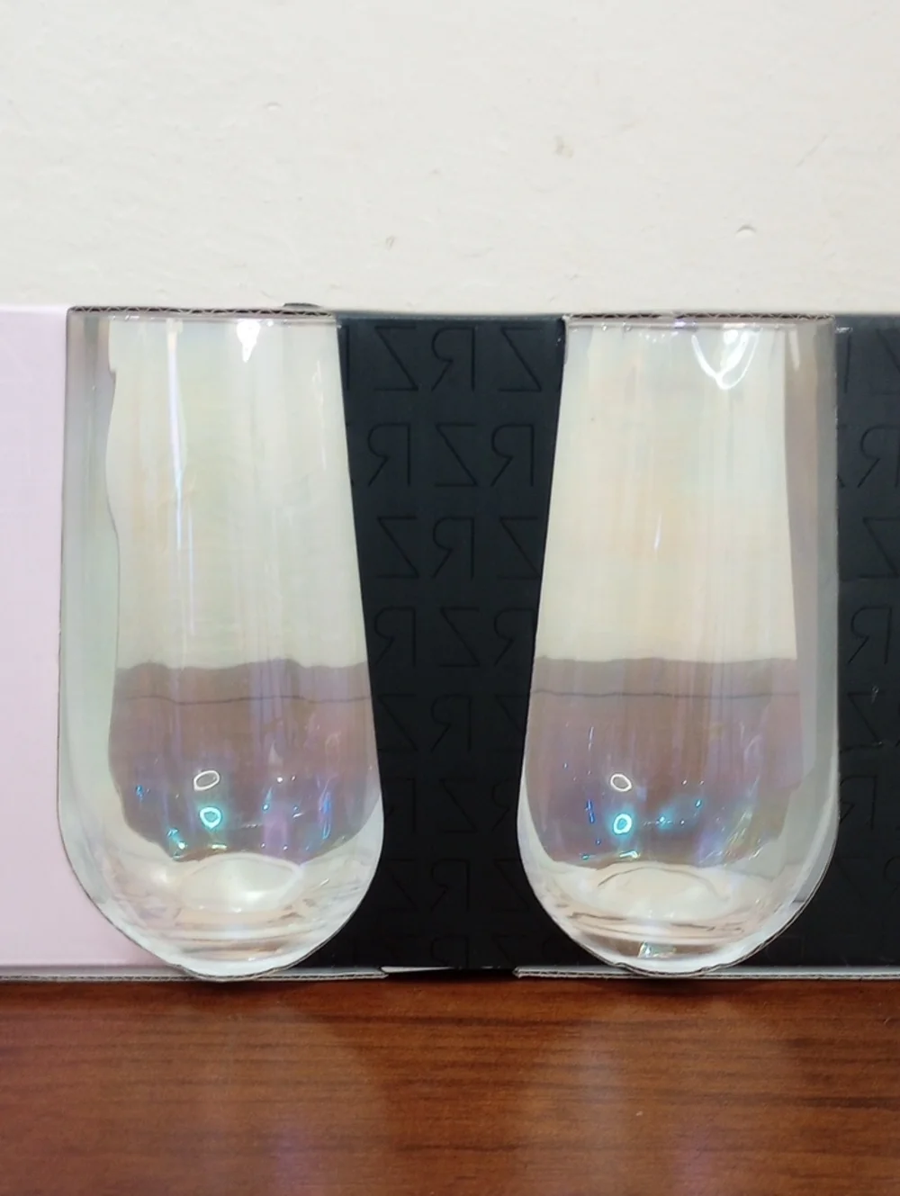 Rachel Zoe Iridescent Stemless Glasses, Set Of 4 - New!